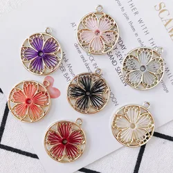 4ピース/ロット合金ラウンドペンダントイヤリングジュエリーアクセサリーペンダントイヤリングアクセサリー