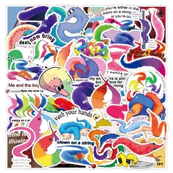 10/30/50pcs New Magic Worm Stickers Waterproof Luggage Compartment Notebook Treasure Electric Car Scooter Refrigerator