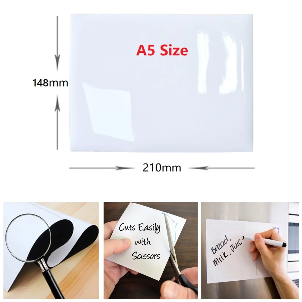 Flexible Magnetic Whiteboard Fridge Magnets Dry WIPE White Board Marker Pen Eraser Kitchen Message Board Reminder Smart Notepad