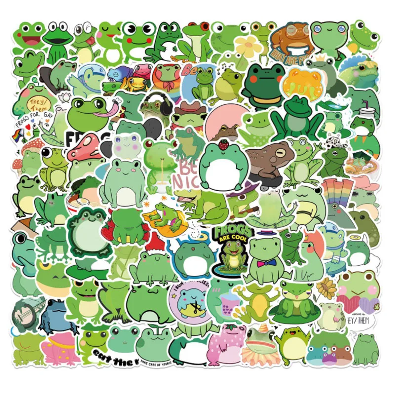 

10/30/50/100Pcs Cartoon frog For Snowboard Laptop Luggage Fridge Car- Styling Vinyl Decal Home Decor Stickers