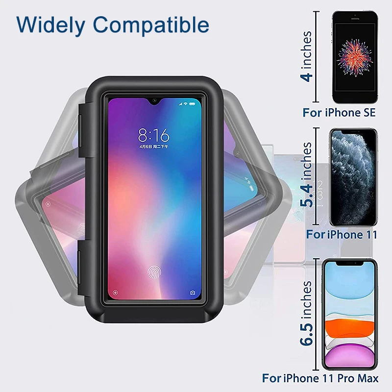 Untoom Waterproof Bicycle Phone Holder Stand Motorcycle Handlebar Cell Phone Support Mount Touchscreen Bike Phone Bag Case Cover