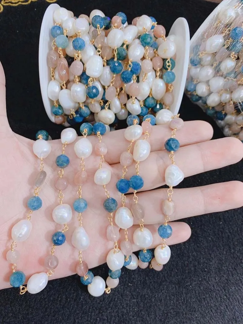 

Pearl Strand chain,DIY chain,Glasses Findings ,handmade Beads chain jewelry findings for bracelet necklace,5m/lot Natural