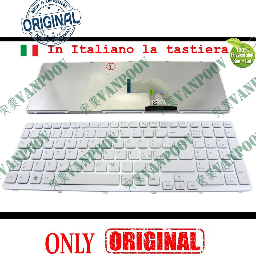 

Новая клавиатура для ноутбука Sony Vaio SVE15 SVE15 SVE1511 SVE1511 E 15,5 дюйма E15, белая * с рамкой * итальянская - 149032951