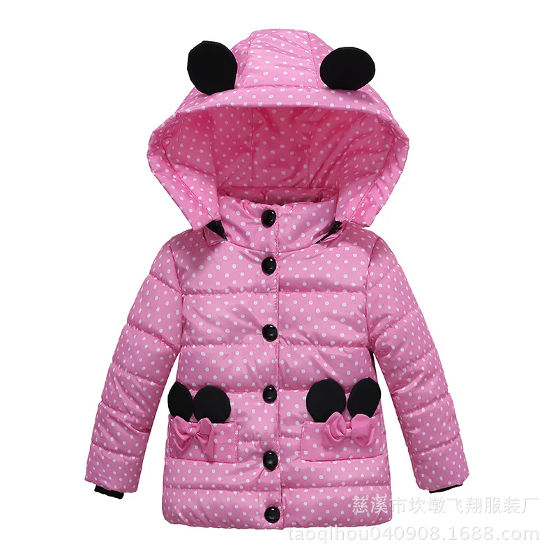 Autunno inverno Dot Girls Jacket Keep Warm Fashion giacca a vento con cappuccio capispalla festa di compleanno cappotto di natale abbigliamento per