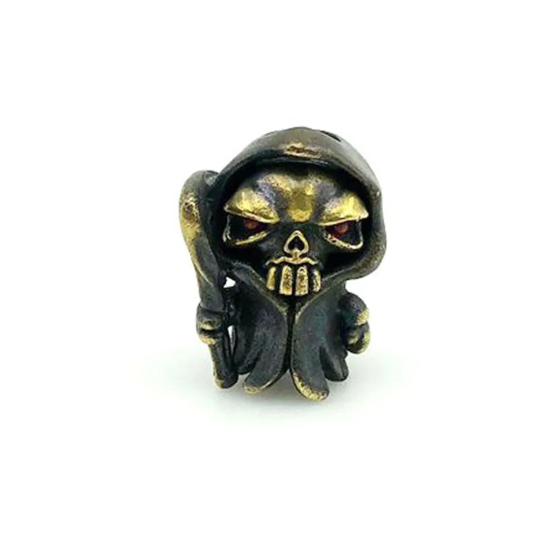 Death Skull Knife Beads Outdoors DIY Tools EDC Brass Lanyard Pendants Key Rings Accessories