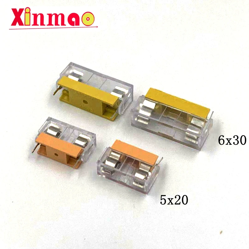5PCS 5*20/6*30MM GLASS FUSE HOLDER with Transparent Cover 5*20 insurance tube socket fuseholder for fuse PCB BOARD