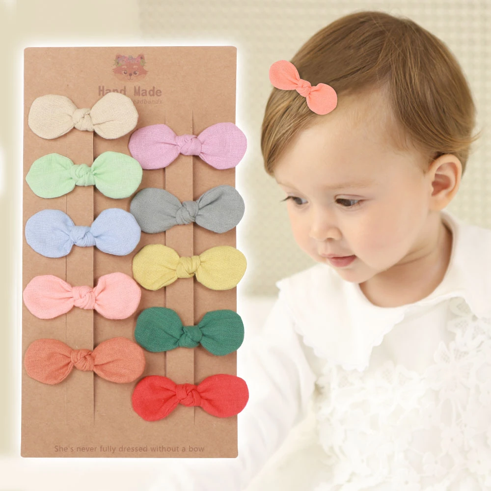 1 PCS Baby Girl Barrettes Infant Hair Accessories Clothes Bows Ear Newborn Headwear Tiara Children Toddlers Headwrap