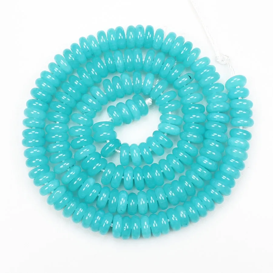 Natural Blue Amazonite Jades 2-14mm Rondelle Beads 15inch,For DIY Jewelry Making ! We provide mixed wholesale for all items !