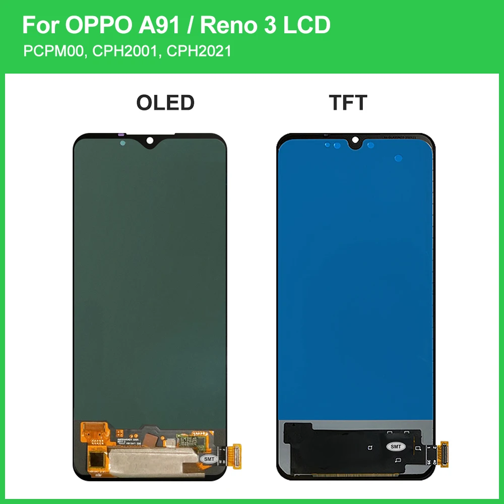 A91 High Quality  For Oppo A91 PCPM00 CPH2001 CPH2021 LCD Display Touch Screen Digitizer Assembly Part For Oppo Reno3LCD