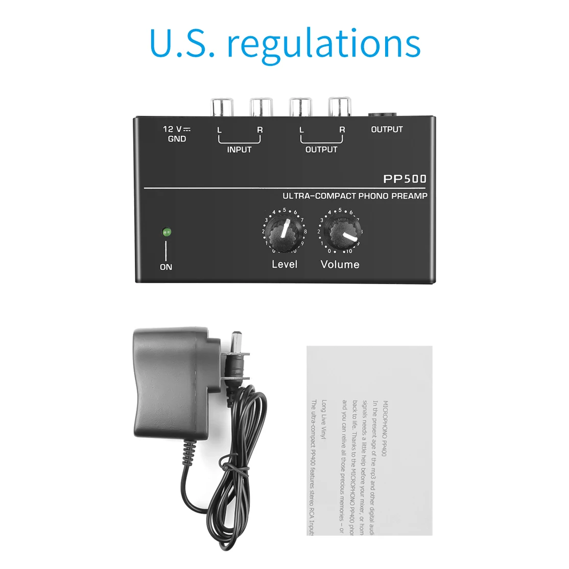 Audioverstärker, Phono-Vorverstärker, Vorverstärker, Vorverstärker mit Lautstärkeregelung, RCA-Eingang, Ausgang 1/4 Zoll TRS-Ausgang für Plattenspieler – Detail 10