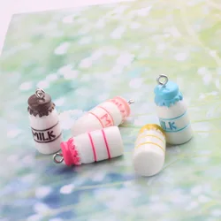 10pcs/lot 3D Milk Bottle Resin Charms Pendants Fit DIY Earring Finding Jewelry Accessories
