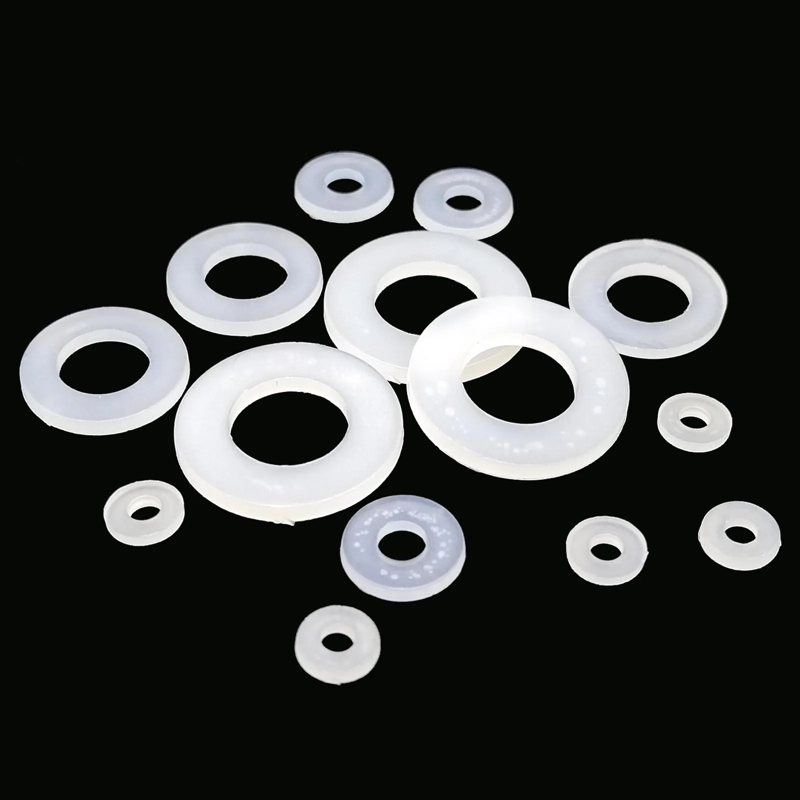 475/1150pcs M2 M2.5 M3 M4 M5 M6 M8 White Black Plastic Nylon Flat Washer Plain Spacer Insulation Gasket Ring Assortment Kit Box