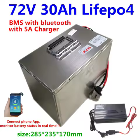 GTK 72V 30Ah 20Ah Lifepo4 battery pack BMS with bluetooth for Sustainable Energy Storage for Off-Grid Renewable Systems