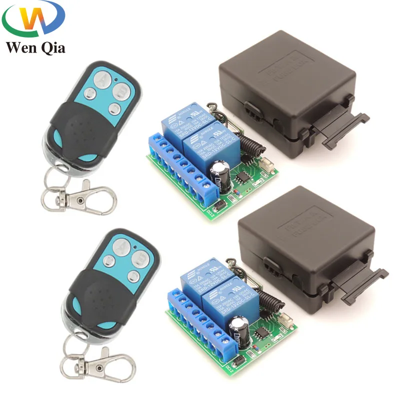 

DC12V 10Amp 2CH 2 gangs 433MHz rf Remote Control Switch Wireless Relay Receiver for Garage\ Lighting\ Electric Door Controller