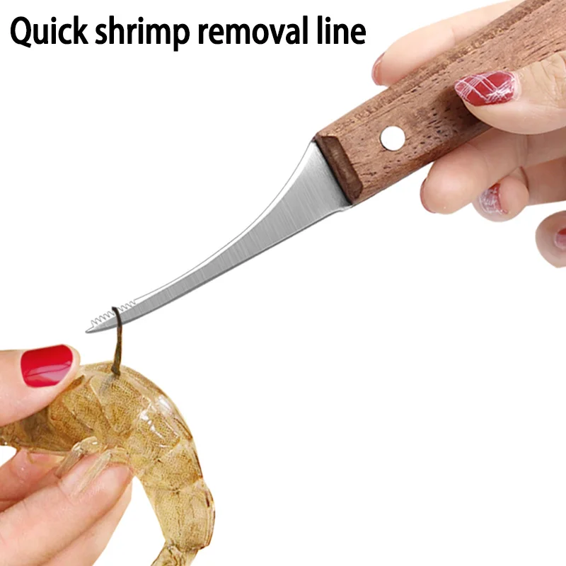 1pcs  Shrimp Line Knife Stainless Steel Peeling Lobster Thread Knifes Practical Seafood Tools Portable Kitchen Supplies