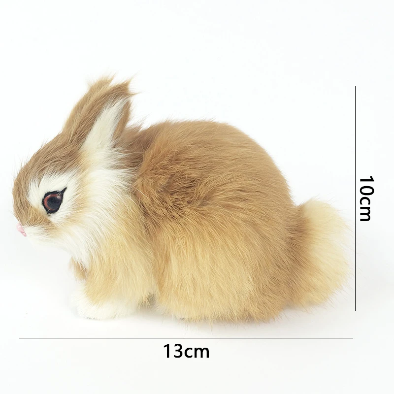 Easter Bunny Figurine Mini Realistic Cute White Plush Rabbits Easter Simulation Rabbit Home Decoration Table Display Ornaments