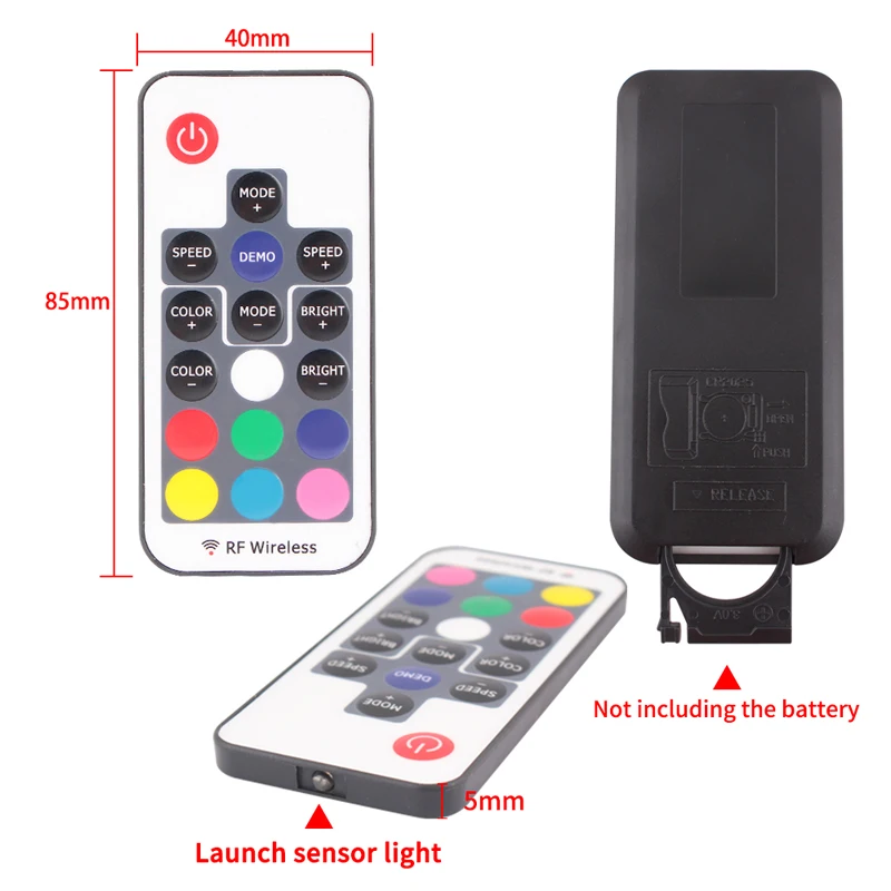 17 Kunci LED Remote Controller MINI RF Controller Wireless Hiled Bohlam LED RGB Remote untuk 2835 5050 RGB Lampu Strip