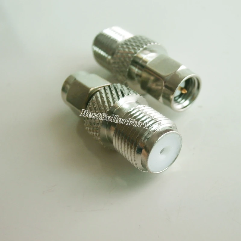 1Pcs F Type Female Naar Sma Connector Male Plug Coax Rf Adapter Connector Nikkel