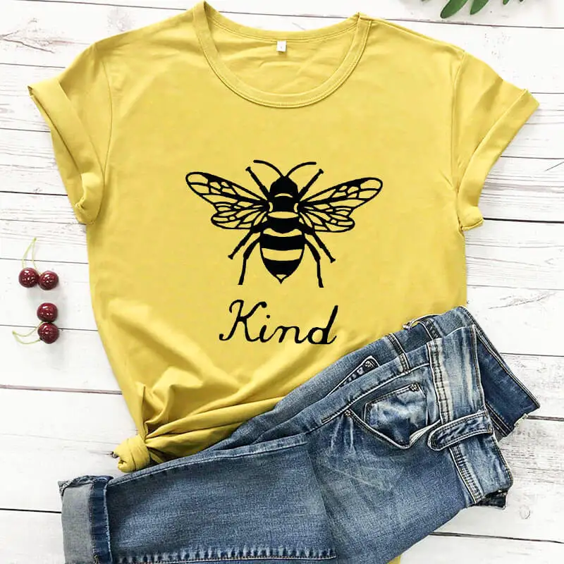 Bee Kind funny women t shirt Bee Shirt new arrival 100%cotton funny t shirt Bee Lover Shirts bee queen shirts Kindness Shirts