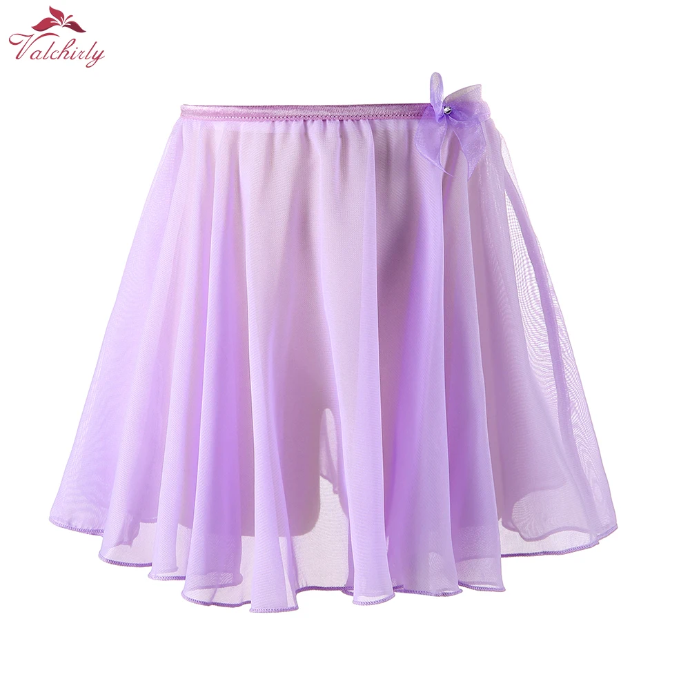 Kids Ballet Dance Skirts Chiffon Pull-On Wrap Skirt Ballerina Dress-up for Performance Costume Party Tutu Skirt for Girls