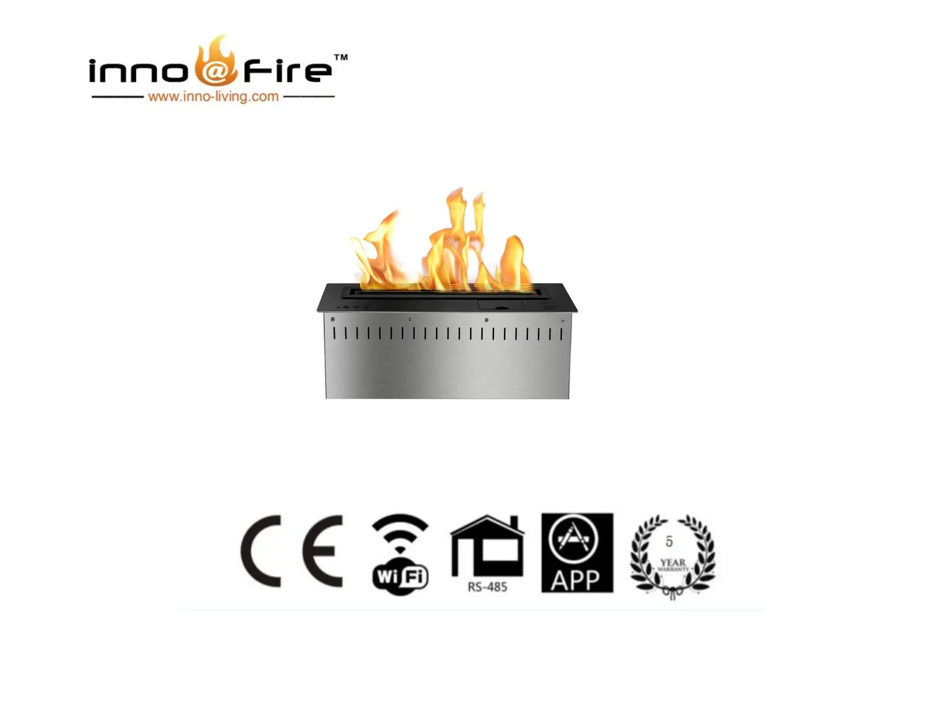 

21 AUG Inno-Fire 18 inch silver or black smart fireplace fireplace biofireplace