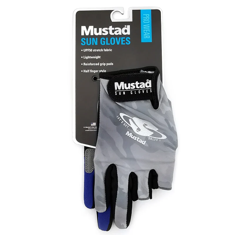 Mustad rękawice wędkarskie 3 Fingerless oddychające szybkie suszenie antypoślizgowe rękawice wędkarskie Outdoor rękawiczki sportowe do biegania na kempingu