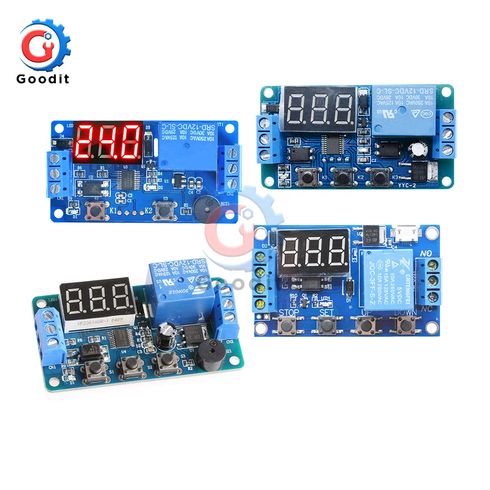 

DC 12V Time Relay LED Display Automation Cycle Delay Timer Control Off Switch Delay Voltage Protection Relay module