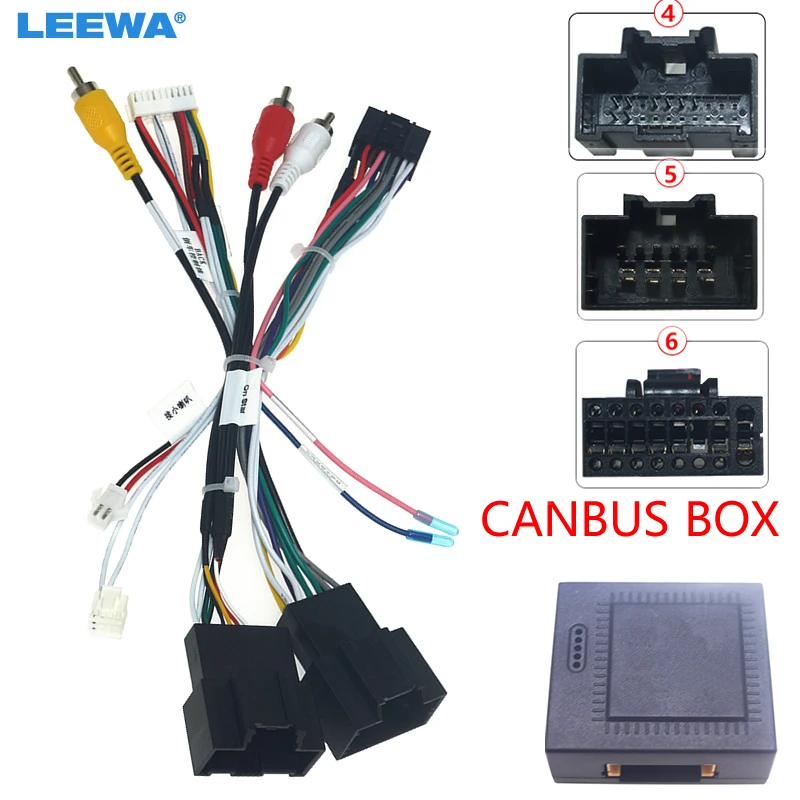 

LEEWA Car Audio CD/DVD 16PIN Android Power Cable Adapter With Canbus Box For Buick GL6 Excelle GX Wiring Harness #CA6557