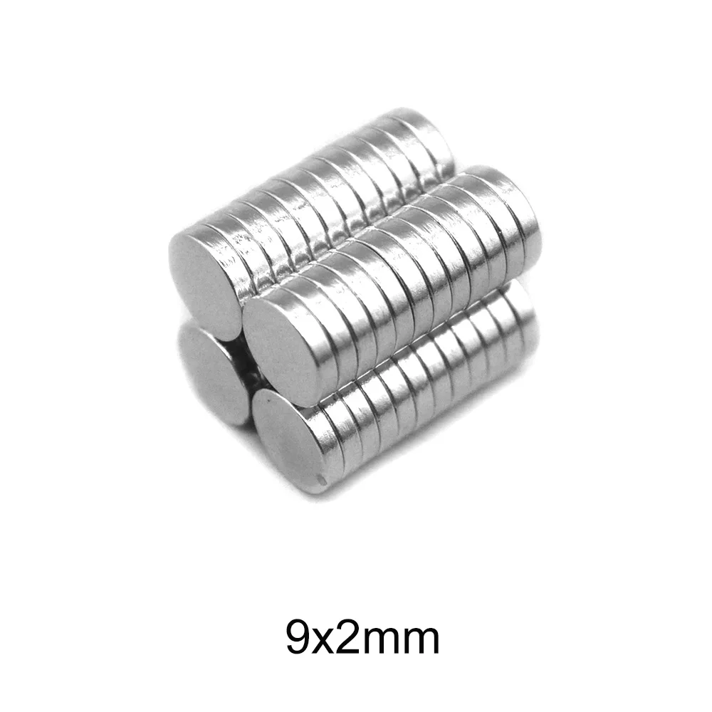 20/50/100/200/300/500PCS 9*2 mm Thin Round Search Magnet N35 9x2mm Neodymium Magnet Disc 9x2 Powerful Strong Magnetic Magnets