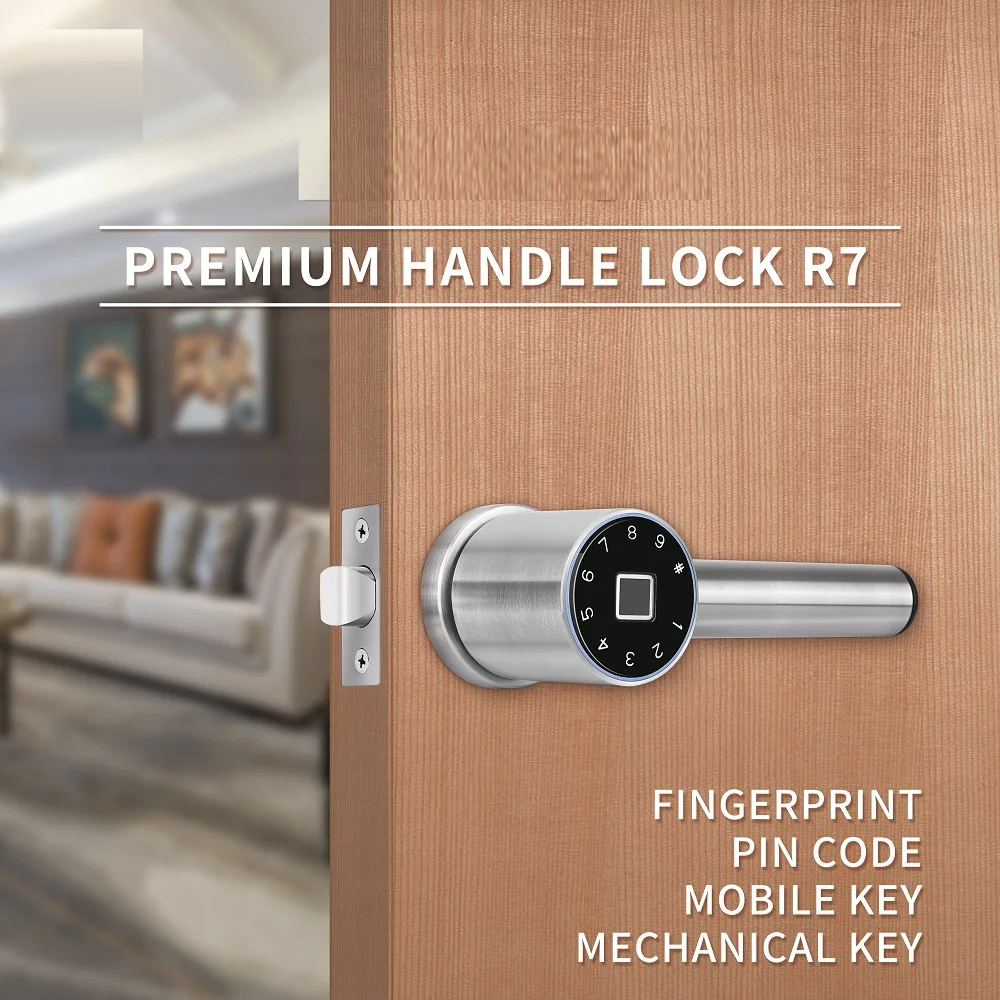 Smart Lock Lever Lock App Keypad Password Fingerprint Key Unlock Electronic Lock Automatic Single Latch Smart US Deadbolt Lock