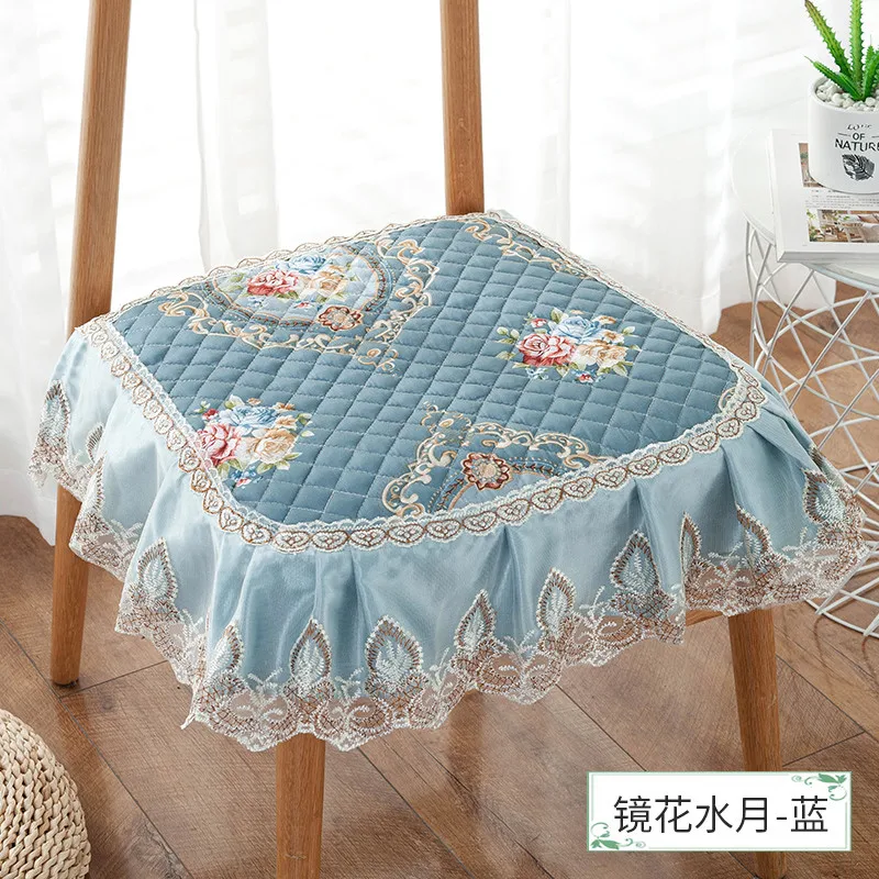 Universal Lace Dining Chair Cushion Home Decor European-Style Jacquard Cushion Office Seat Mat Breathable Pad Student Seat Pad