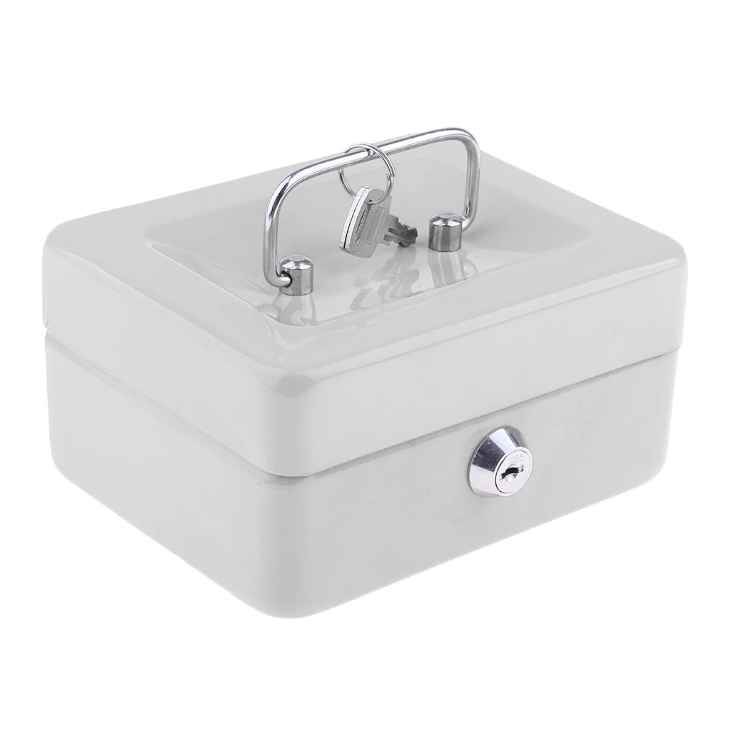 Tragbare Mini Geld Box Münze Bargeld Fall Halter Tablett Kassierer Box Sicher Metall