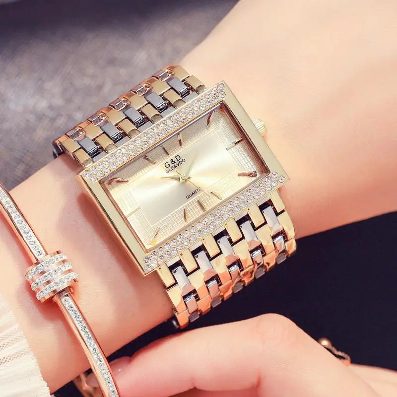 Women Watches 2021 Famous Brand Creative Fashion Ladies Wrist Watch Luxury Dial Square Gold Watch Women Wristwatch Reloj Mujer