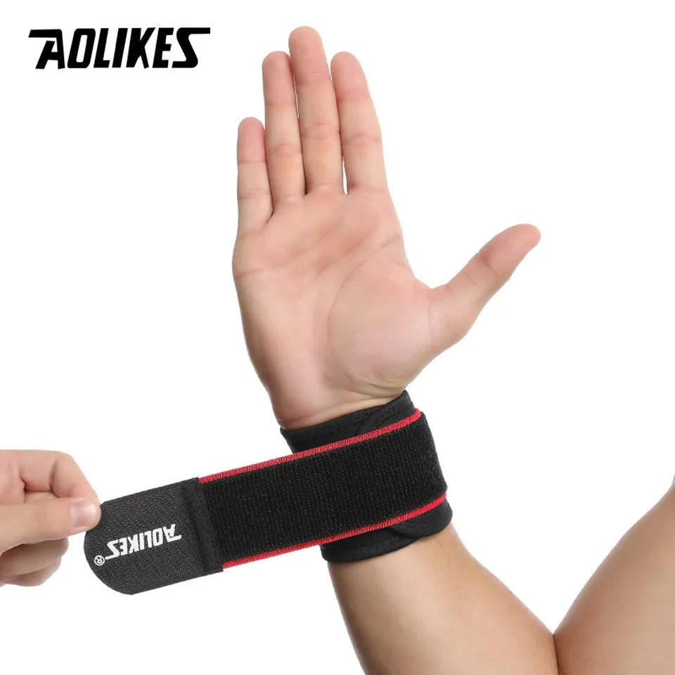 AOLIKES 1PCS Adjustable Sport Wristband Wrist Brace Wrap Bandage Support Band Gym Strap Safety sports wrist protector Hand Bands