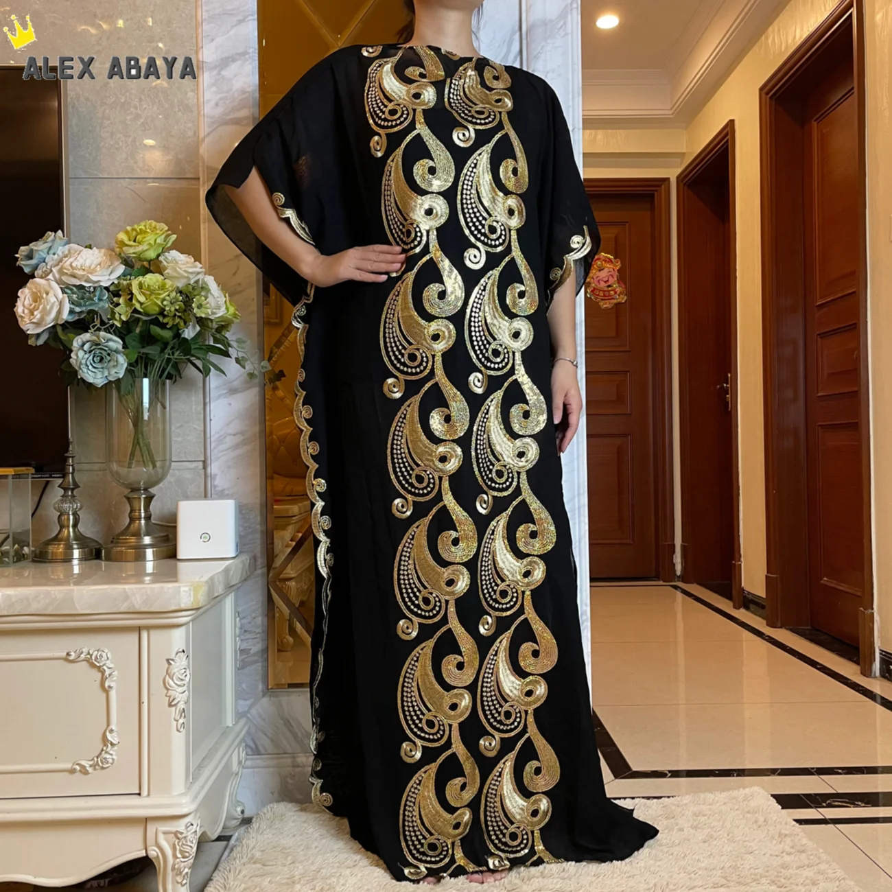 Abaya Muslim Dress High Quality Sequin Embroidery Dubai Turkey Hijab Dress Kaftan Islamic Clothing For Women African Maxi Dress