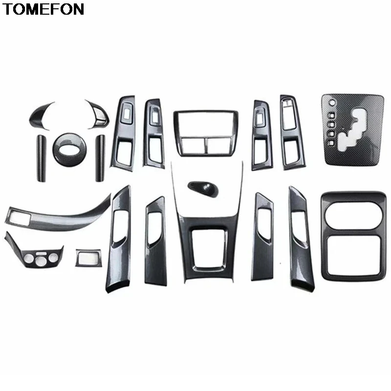 TOMEFON For Subaru Forester 2008 09 10 11 2012 Carbon Fibre Glasses Armrest Doors Handle Gear Cup Center Sonsole Decorated Frame