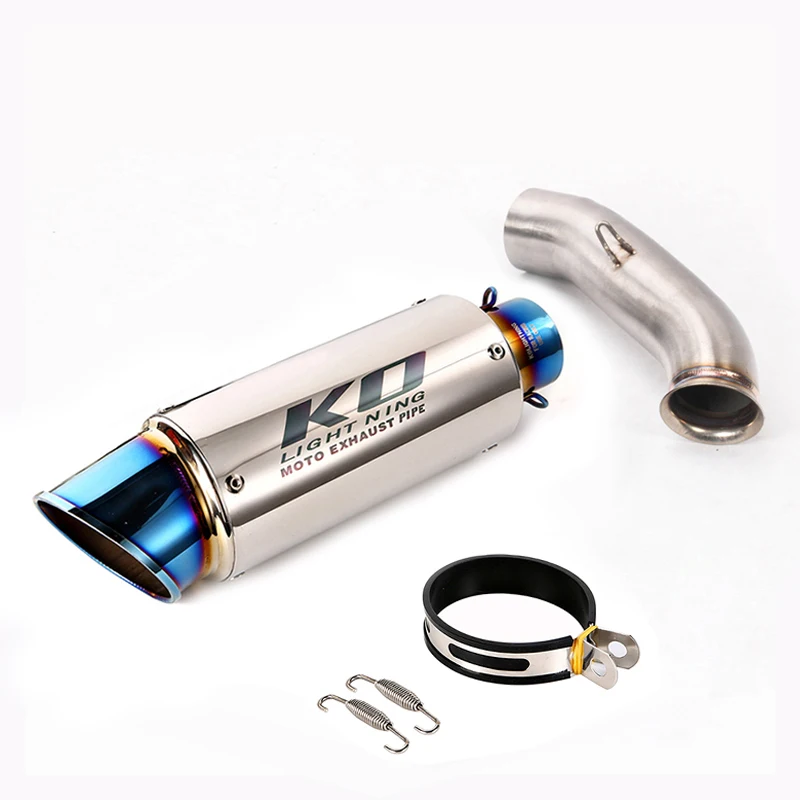 

Motocycle Slip on 51mm Exhaust Muffler Escape Tip Middle Mid Link Tube System for KTM DUKE 125 250 390 RC390 2017 2018 2019 2020