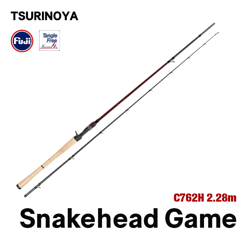 

TSURINOYA High Strength Baitcasting Rod HERO C762H 2.28m Hard Power Fast Action FUJI Guide Pike Snakehead Game Fishing Rod