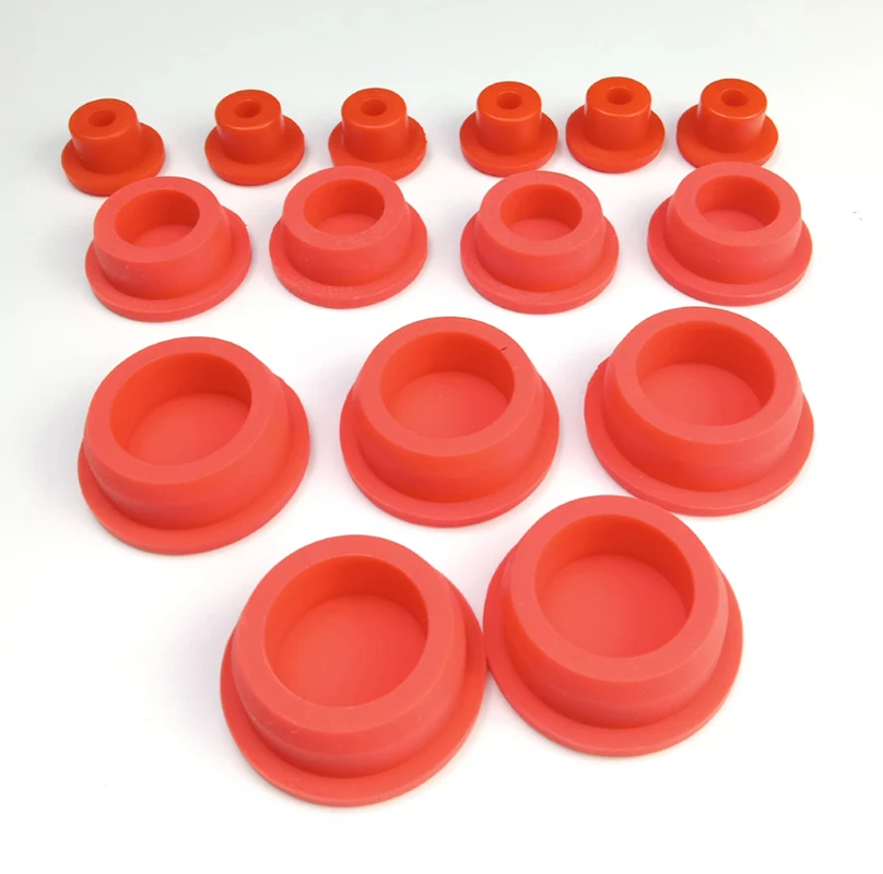 Mangueira De Borracha De Silicone Vermelho Blanking End Cap Inserções, Plugue De Vedação, Bung Hole Stopper, 5Pcs, 11mm-48mm