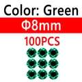 100 piezas de 8 mm verde