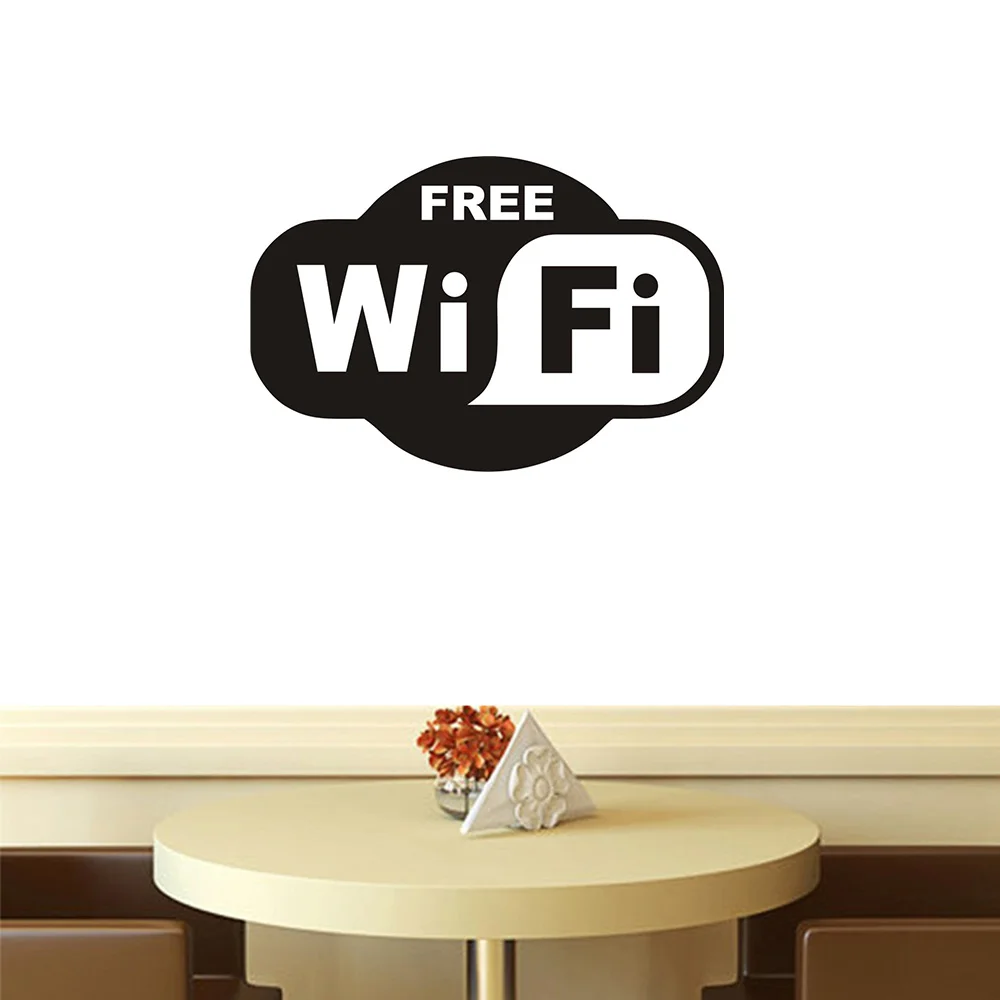 FREE WiFi VINYL Sticker Sign Window Cafe Restaurant Bar Pub Shop Internet Store Glass Door Windows Wall Art Decals