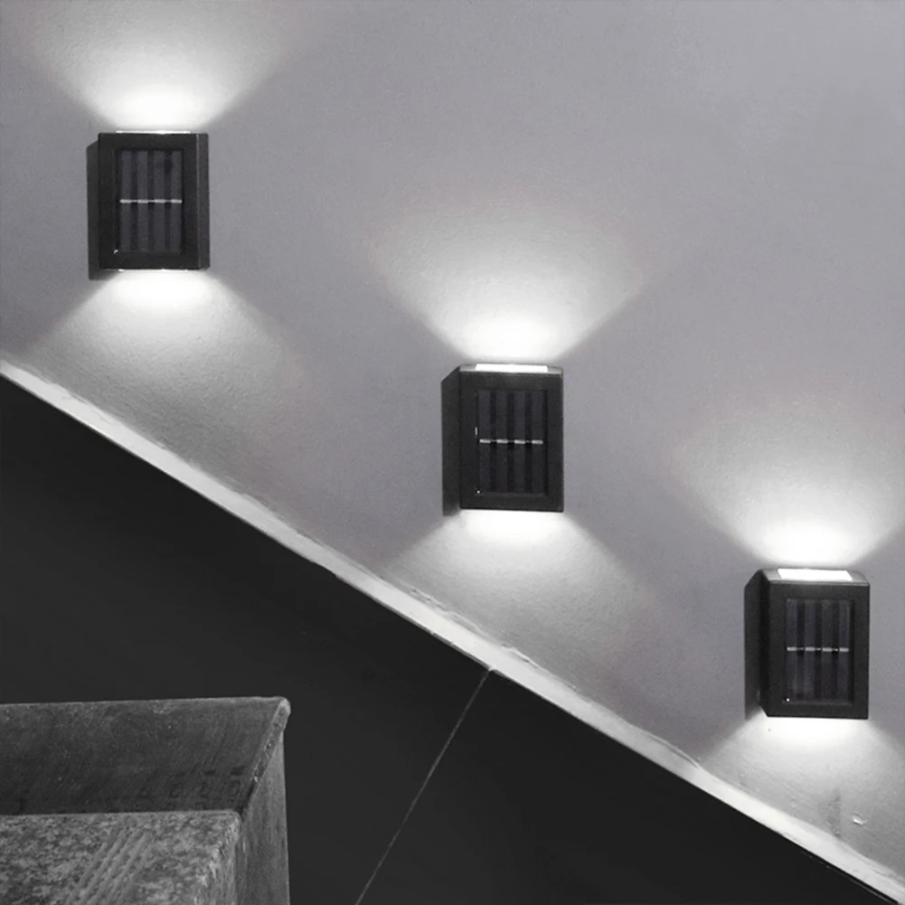 Applique murale LED solaire, style nordique, luminaire décoratif d'extérieur, idéal pour un jardin ou une rue, 2 unités