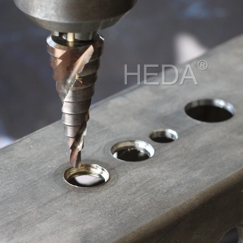 5/9/15steps 4-32mm High Speed Steel Spiral Grooved Metal Conical Drill Bit HSS Step Cone Cutter Tools Titanium Coated Metal Bit