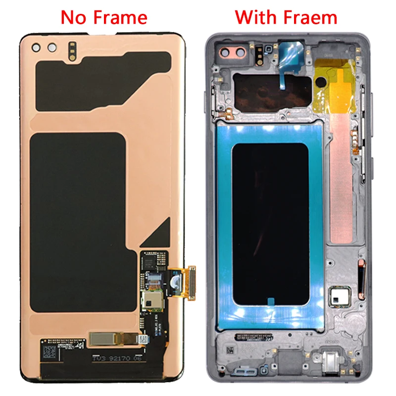 With Black Dot S10 G973 LCD For Samsung S10 Plus LCD Display For SM-G973F G975F Touch Screen Frame Digitizer Assembly Repair