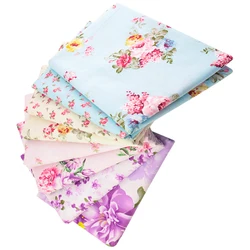 Teramila Pink Rose Flowers Home Textile Cotton Patchwork Quilting for Sewing Cloth Crafts Bedding Decoration Fabric By the Meter