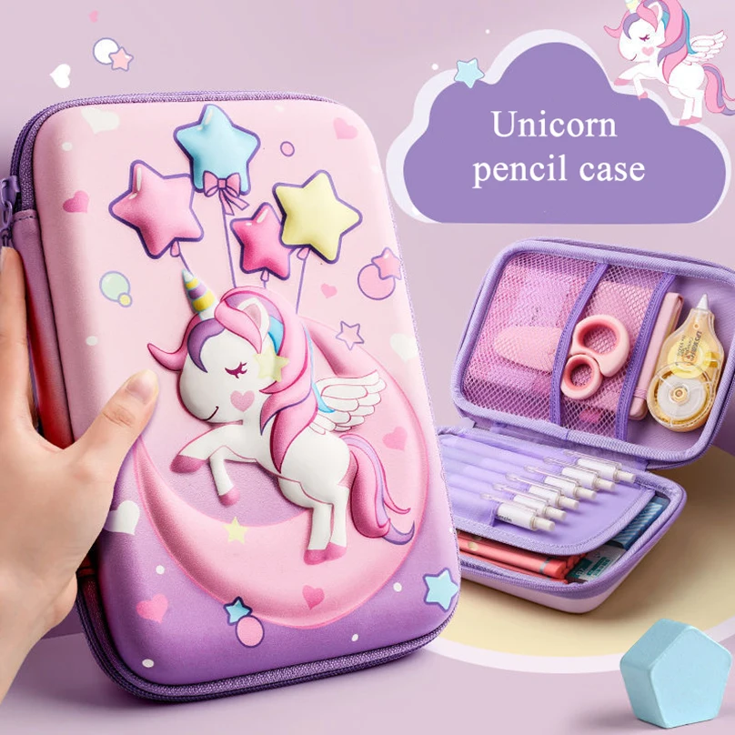 

Pencil Case Cute Stationery Unicorn Pencil Box Estuche Escolar Piornik 3D Pen Case Trousse Scolaire School Supplies Pencilcase
