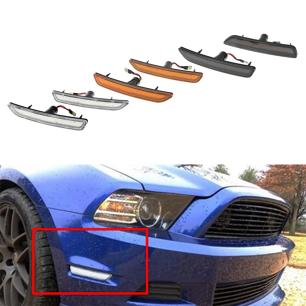 

LED Front Side Marker Lights For 2010 2011 2012 2013 2014 Ford Mustang