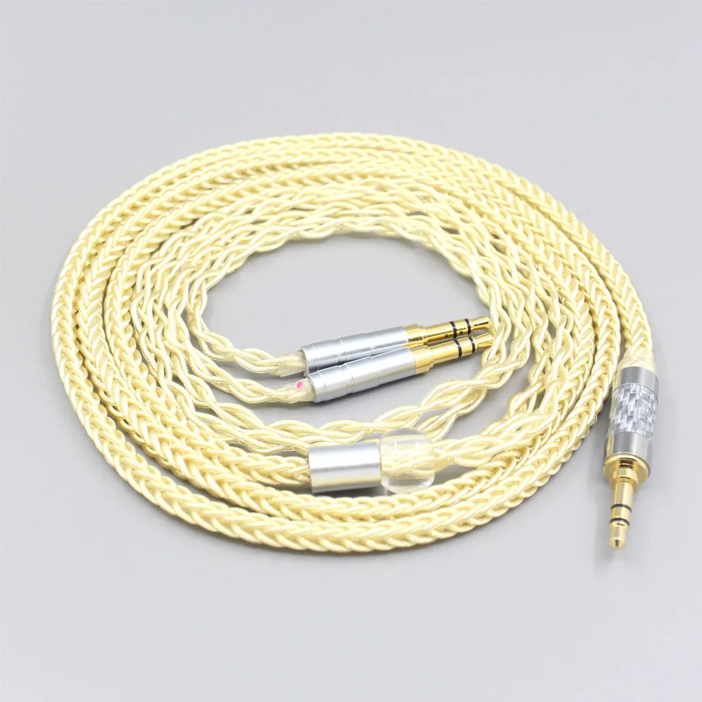 8 Core Gold Plated + Palladium Silver OCC Cable For Onkyo A800 Philips Fidelio X3 Kennerton Jord Headphone 3.5mm Pin