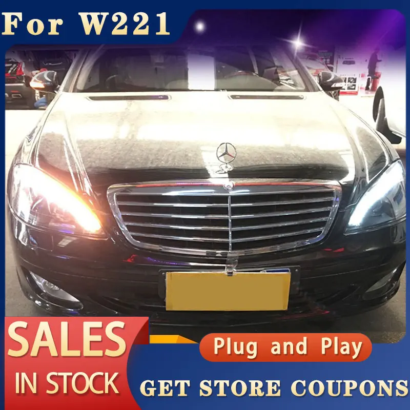 For Benz W221 Head lights 2006-2009 S300 S400 LED Head light DRL LED of the daytime running lights turn signals