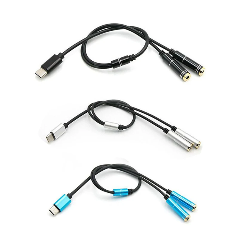 ประเภท C ถึง Dual 3.5แจ็คหูฟัง Usb C ถึง3.5มม.Aux คู่อะแดปเตอร์หูฟังสำหรับ Letv สำหรับ Xiaomi โทรศัพท์
